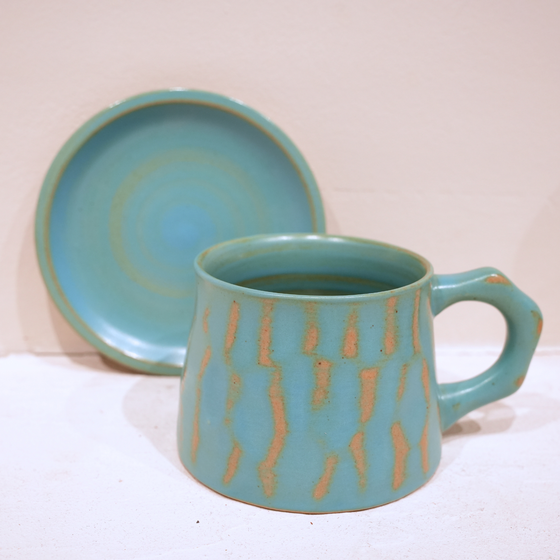 Blue Ceramic Coffee Mug – Handmade – 10 fl oz