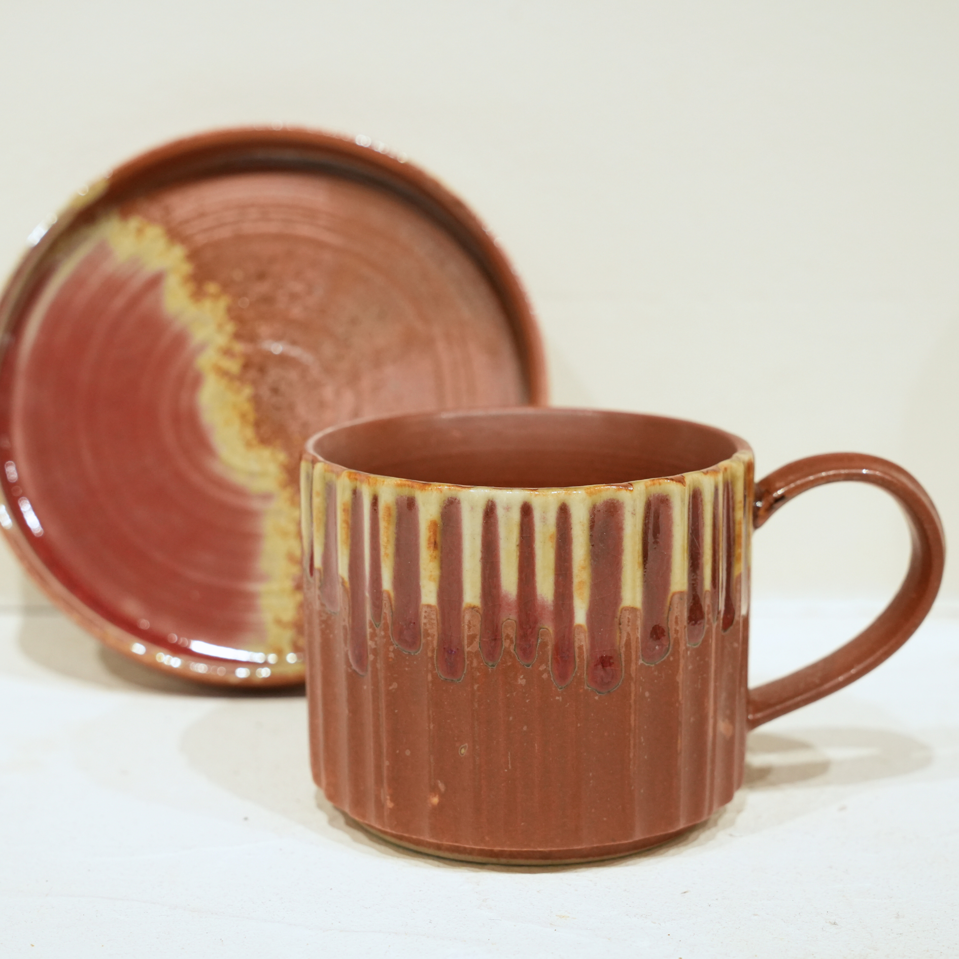Red Ceramic Coffee Mug – Handmade – 250 ml