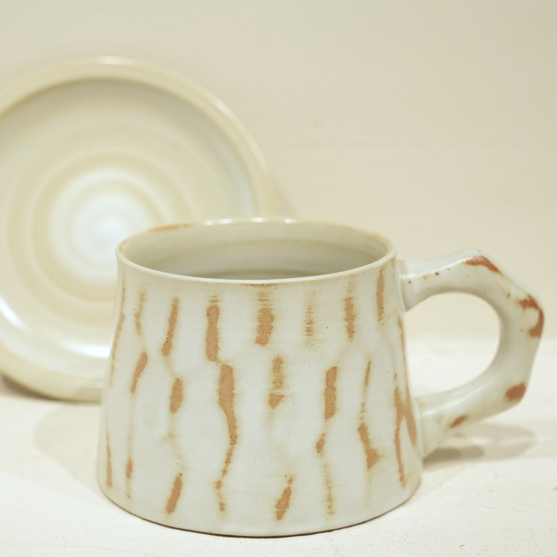 White Ceramic Coffee Mug – Handmade – 10 oz