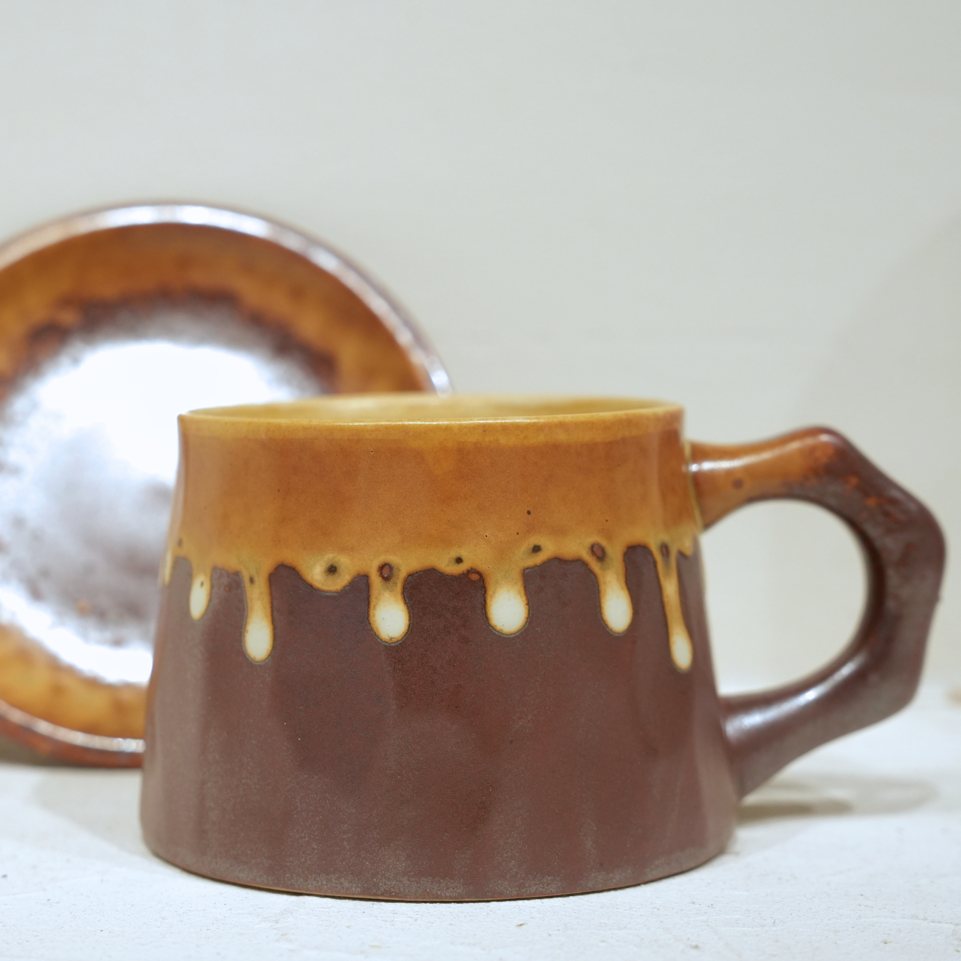 Honey Ceramic Coffee Mug – Handmade – 300 ml