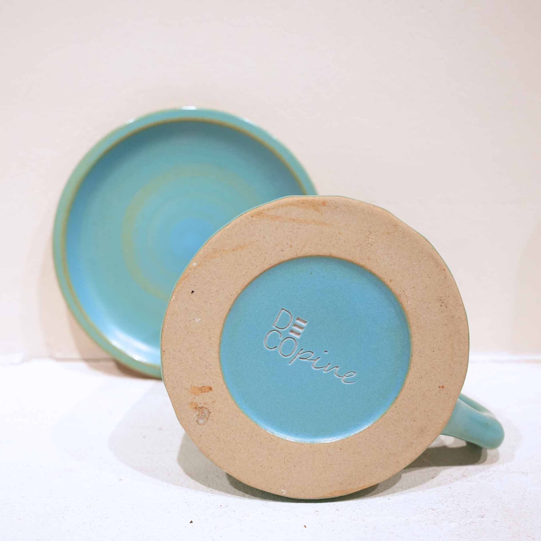 Blue Ceramic Coffee Mug – Handmade – 10 fl oz