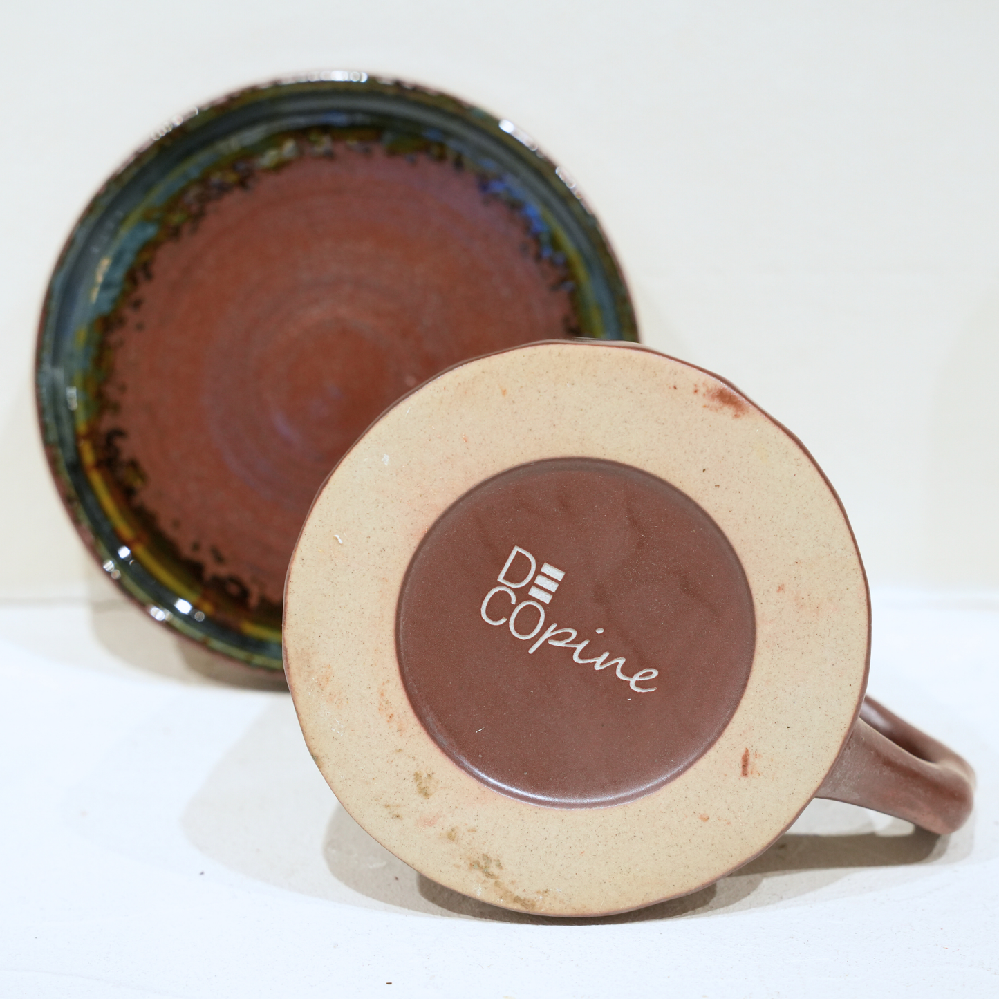 Tasse à Café en Grès Émaillé – Collection Bleu Terre (300 ml)