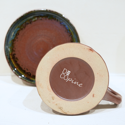 Tasse à Café en Grès Émaillé – Collection Bleu Terre (300 ml)