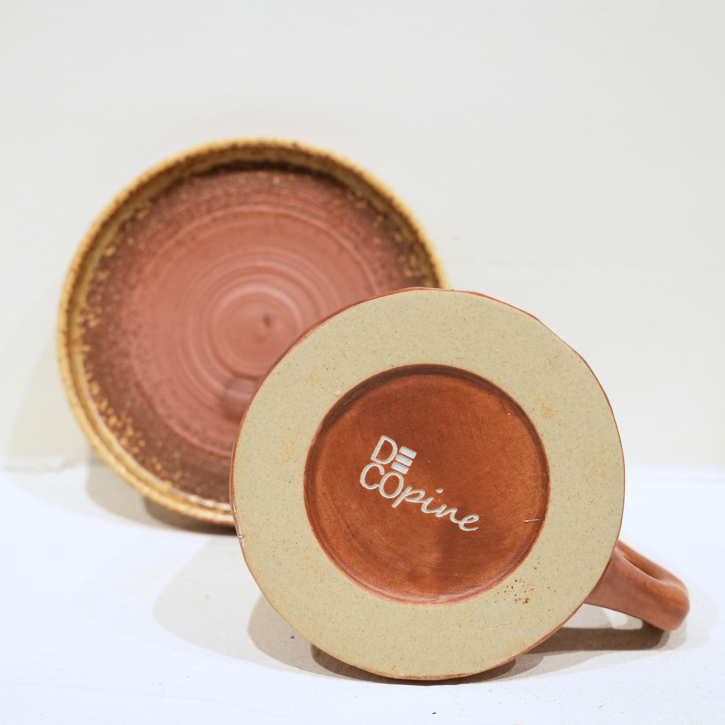 Caramel ceramic coffee mug – Handmade – 300 ml