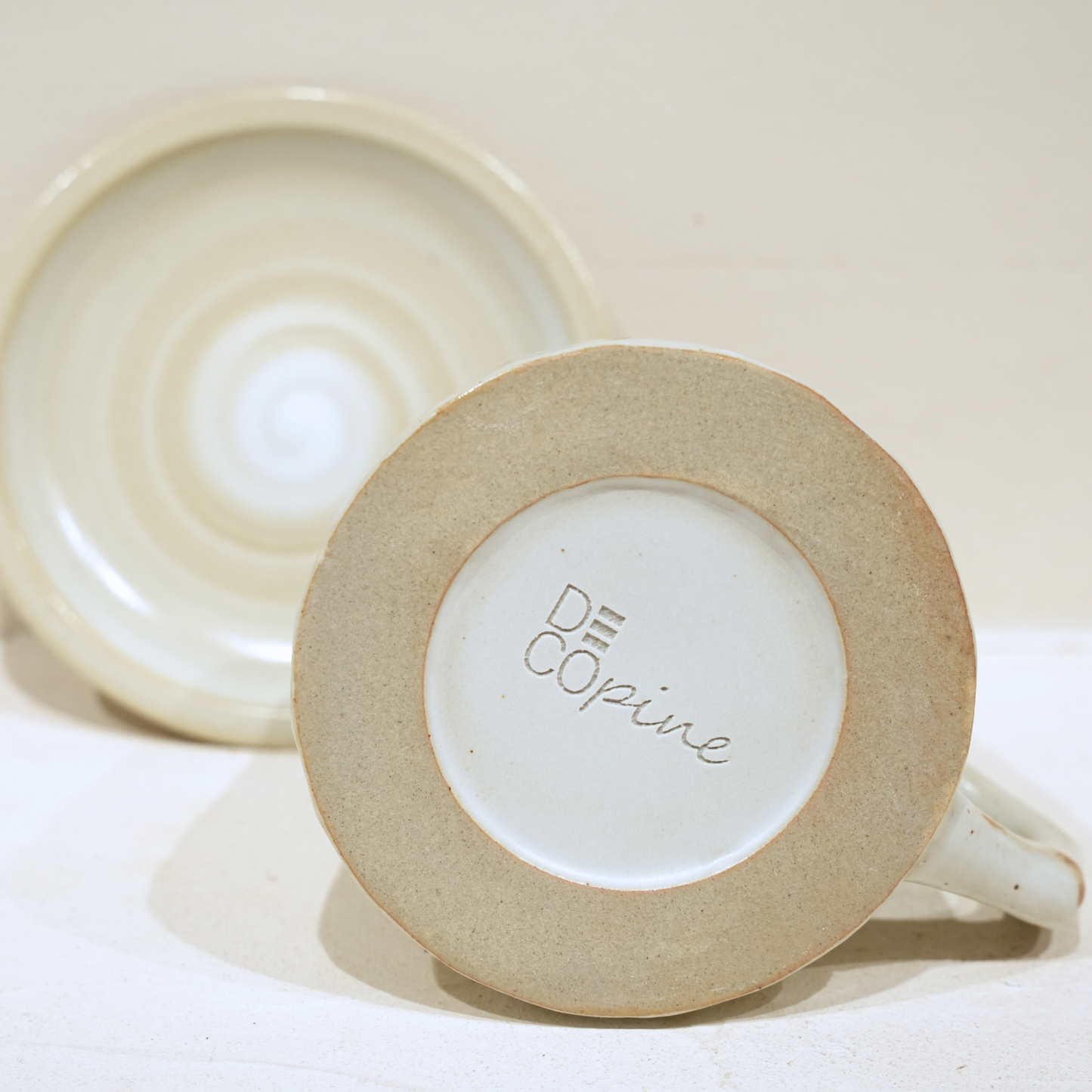 Tasse à café en céramique blanche – Fait main – 300 ml