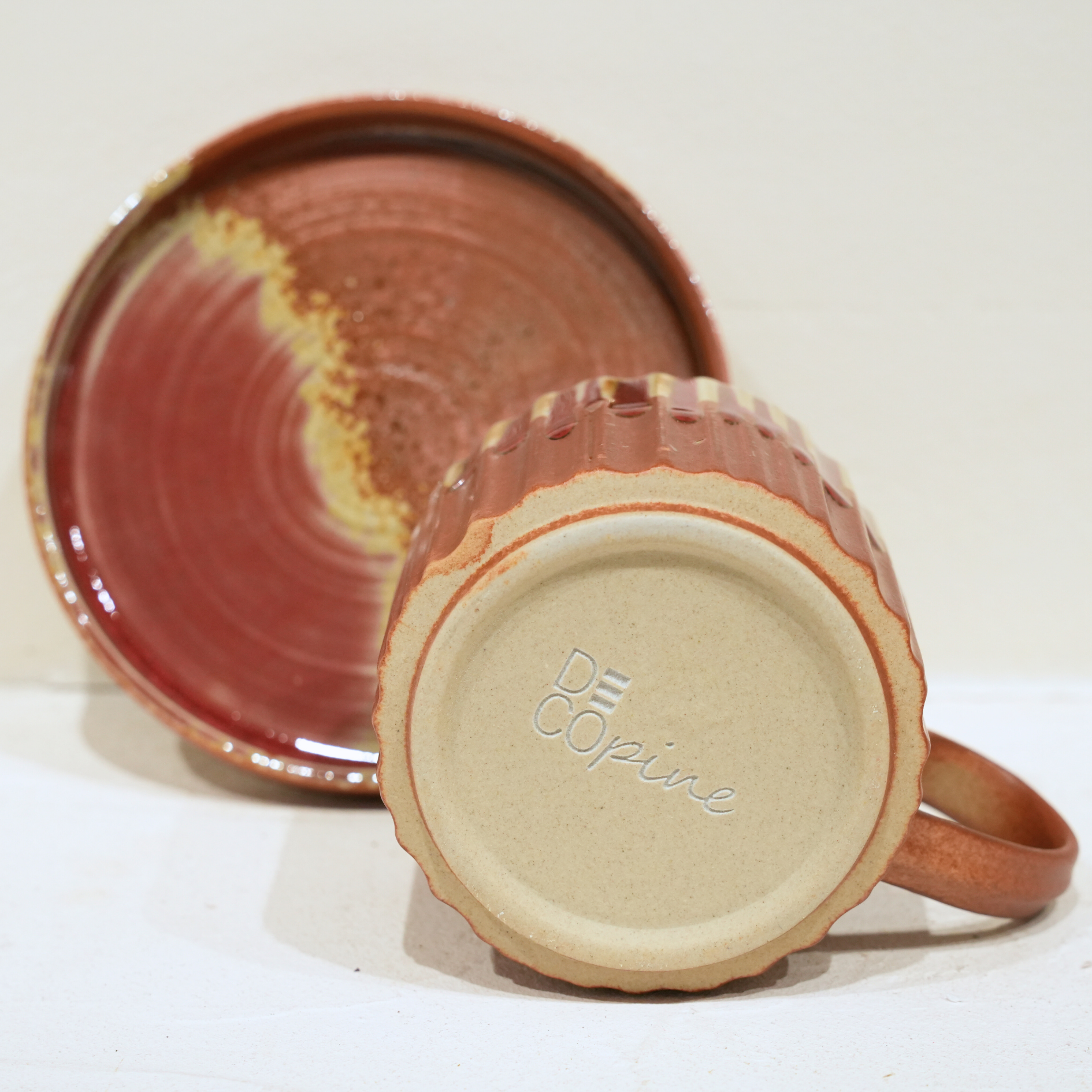 Red Ceramic Coffee Mug – Handmade – 250 ml