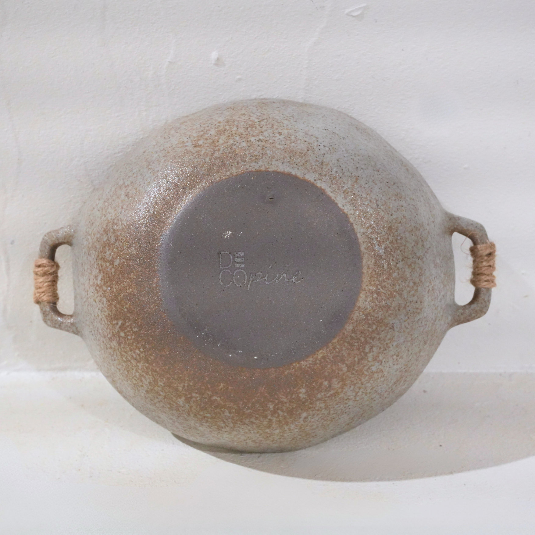 Grey ceramic bowl – Handmade – 19.5 × 15.5 cm