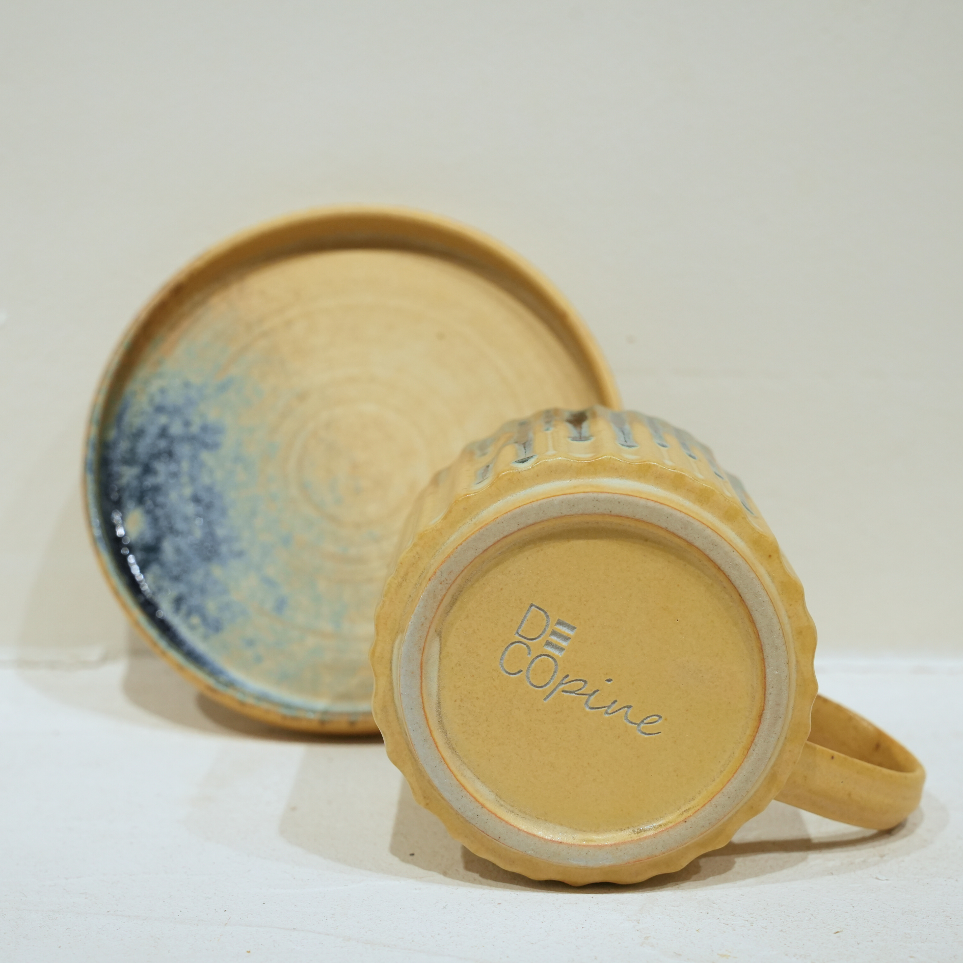 Blue Ceramic Coffee Cup – Handmade – 250 ml
