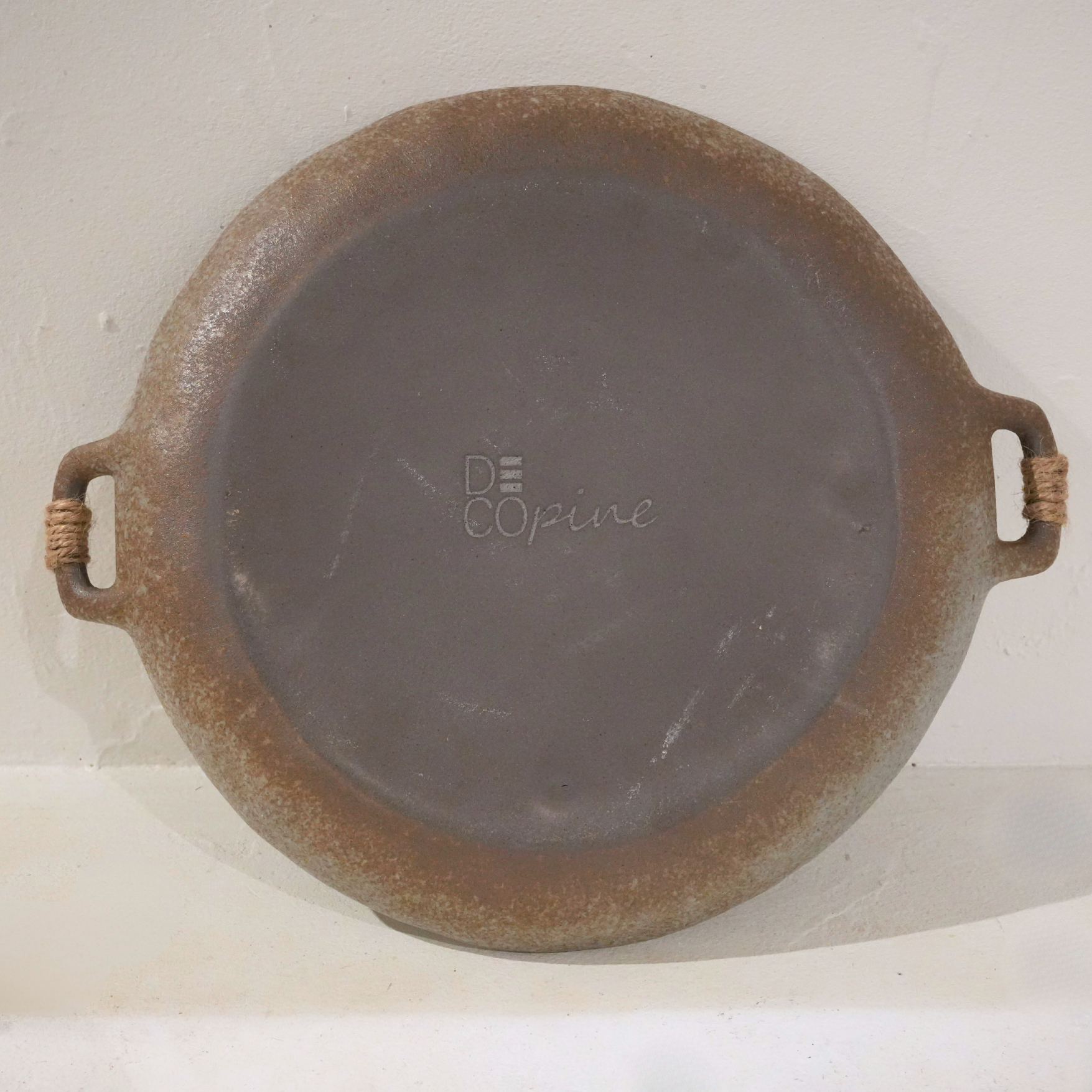 Grey ceramic tray – Handmade – 31 × 25 cm