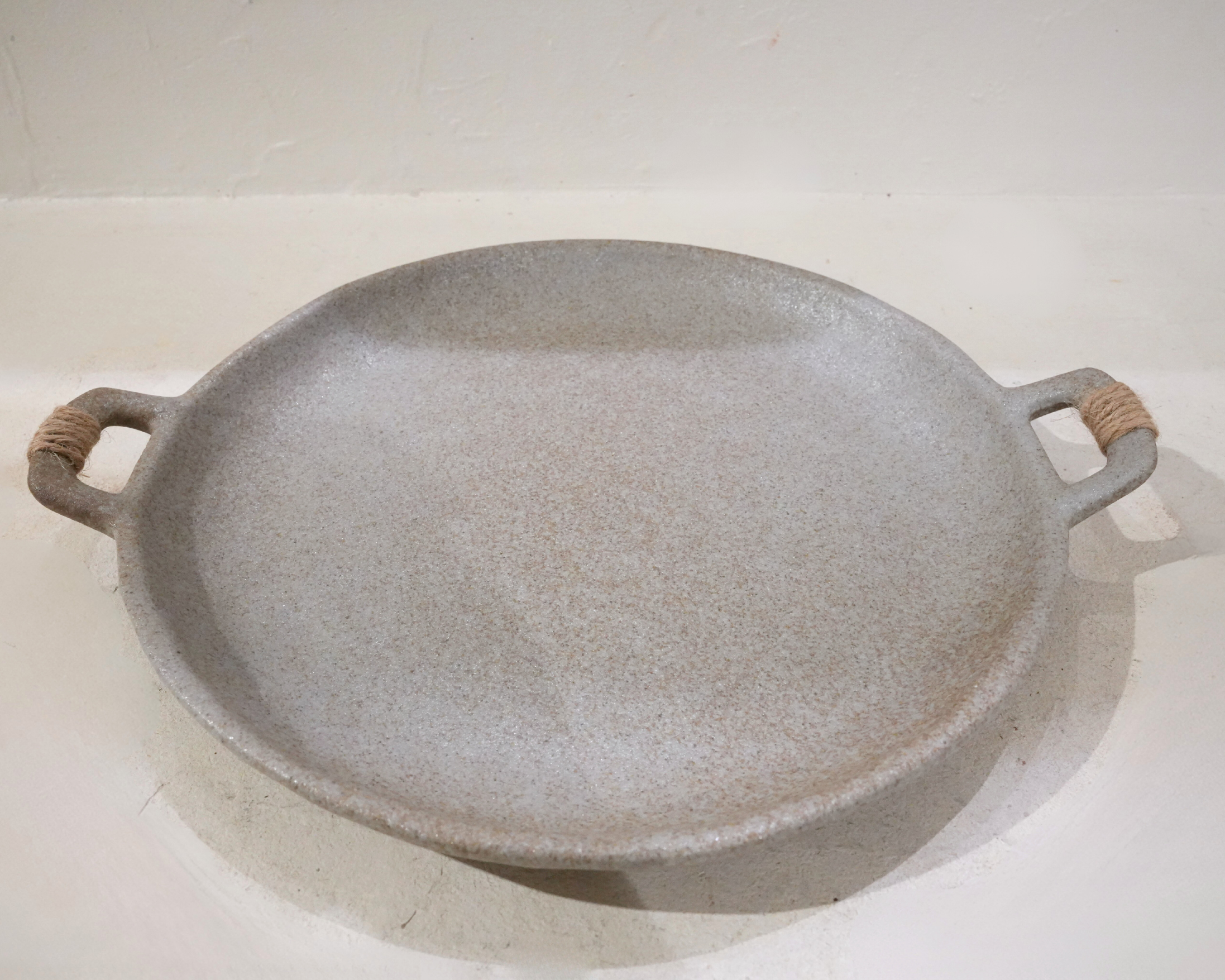 Grey ceramic tray – Handmade – 31 × 25 cm