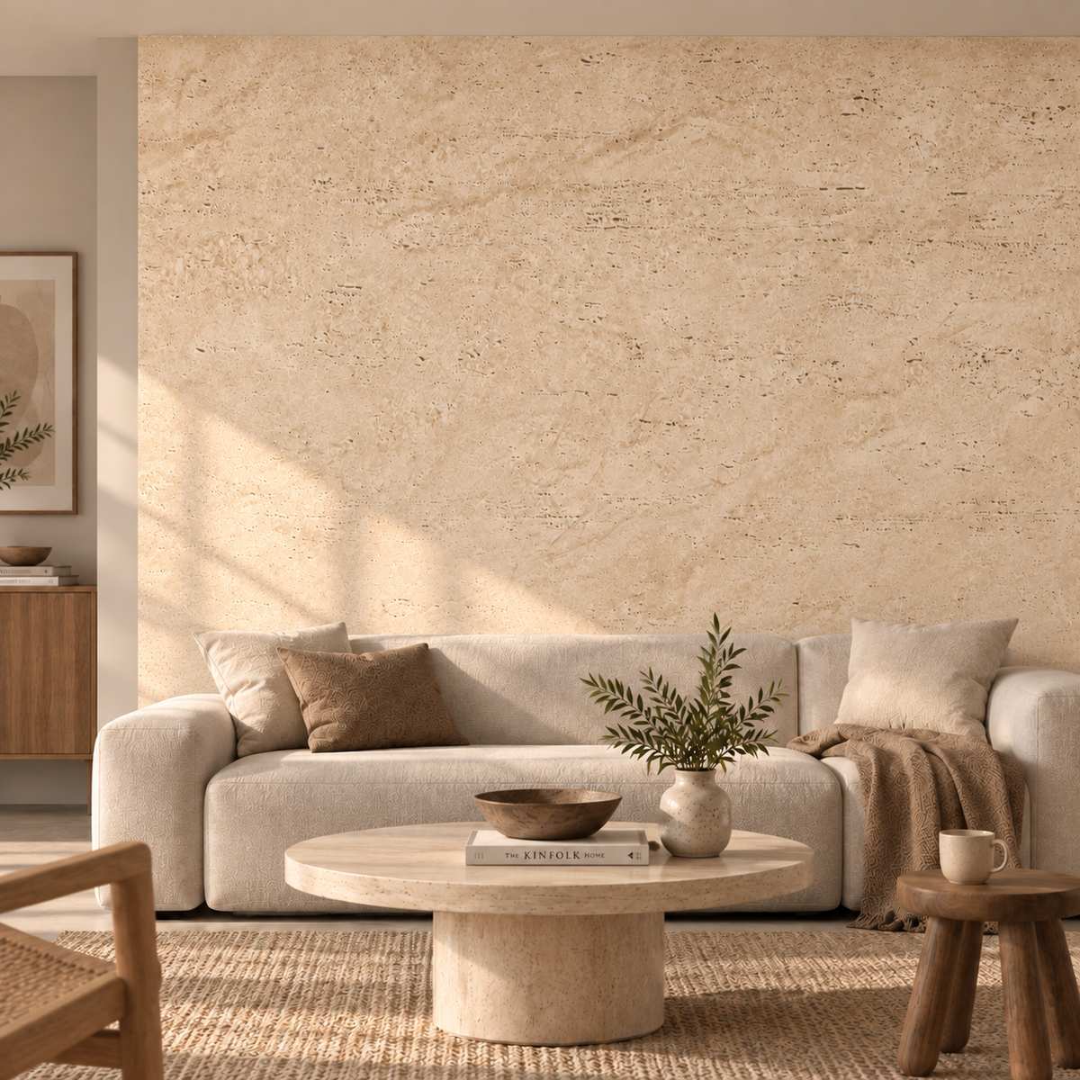 Flexible Natural Stone Wall Panel – Grey Beige Travertine Effect – 60×120 cm – Set of 4 – Decopine - B01TB02