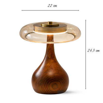 Lampe de Table en Frêne & Verre Cognac – ÉLOISE01 – Decopine (Disponible en précommande)