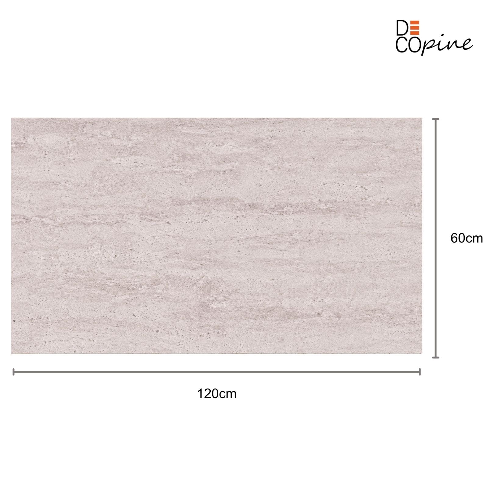 Flexible Natural Stone Wall Panel – Greyish Beige Travertine Effect – 60×120 cm – Lot of 4 – B01TB04