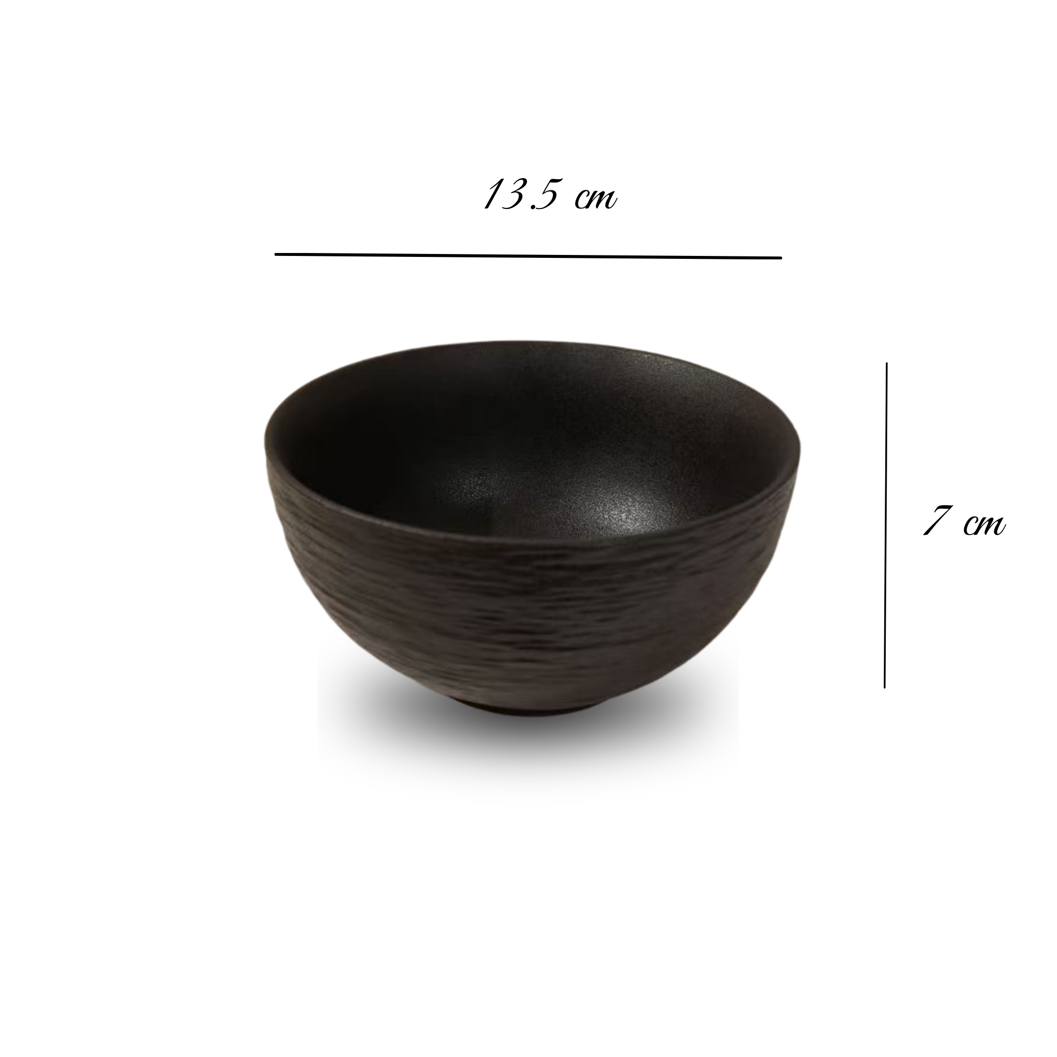 Handmade Black Ceramic Bowl – Ø13.5 cm | Decopine