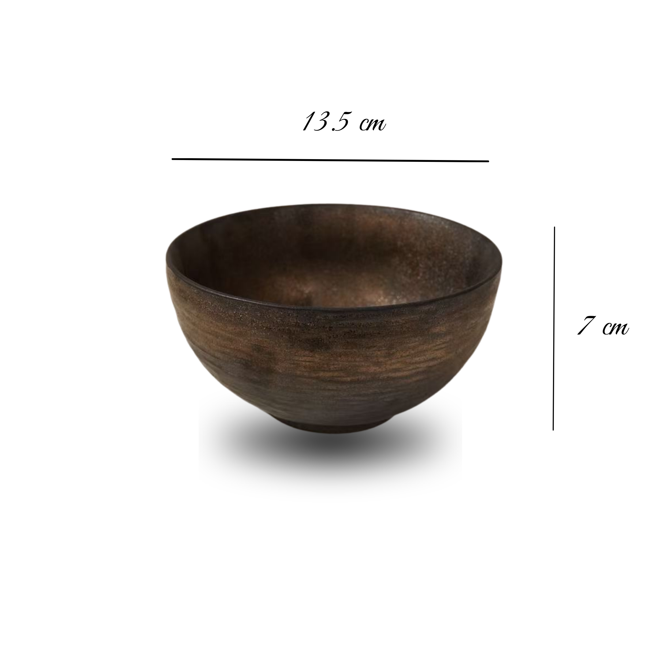 Handmade Black Ceramic Bowl with Golden Highlights – Ø13.5 cm | Decopine