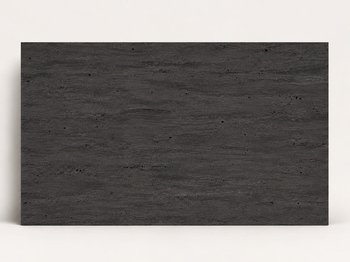 Flexible Natural Stone Wall Panel – Anthracite Grey Travertine Effect – 60×120 cm – Pack of 4 – B01TB05