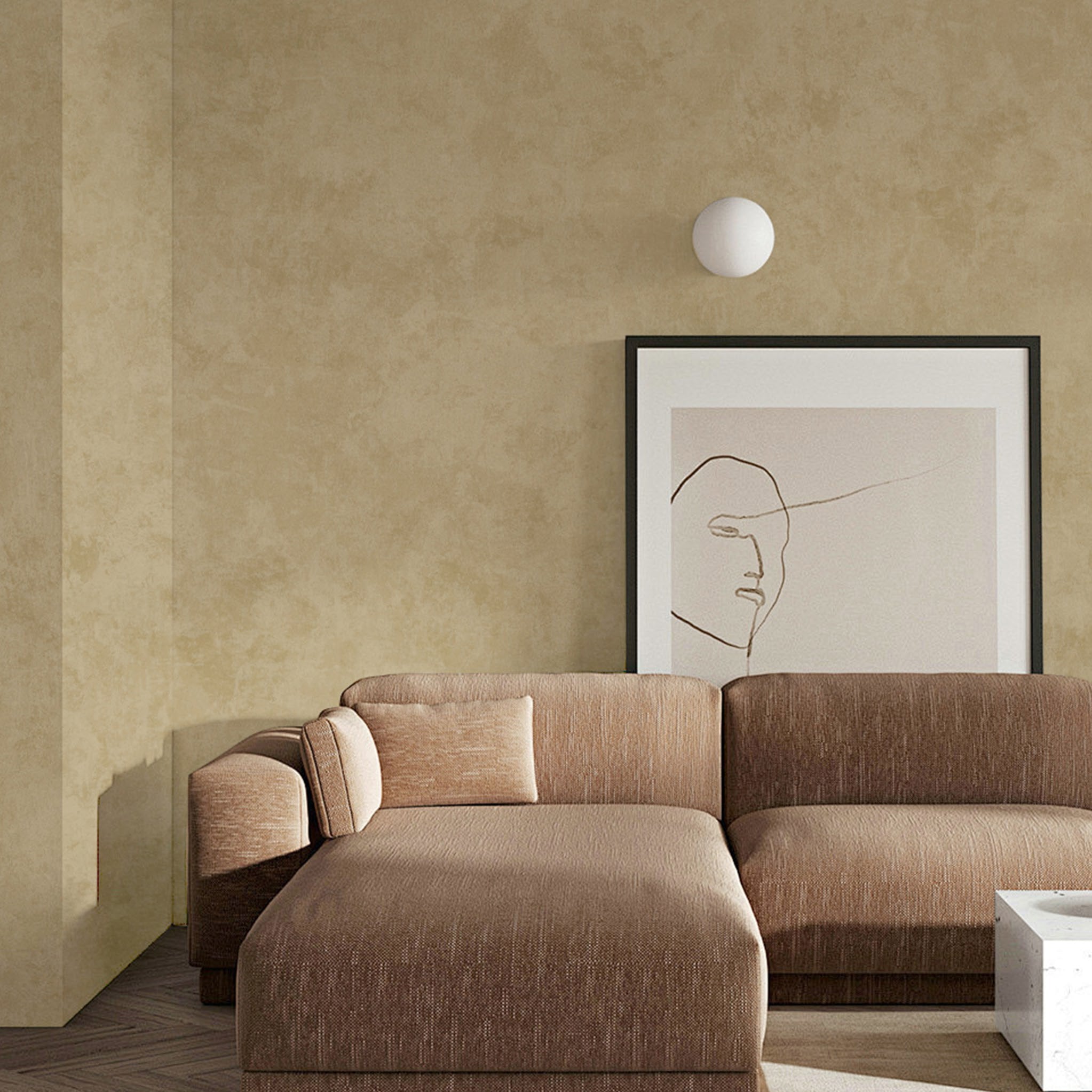 Non-Woven Mineral Mist Wallpaper – Sand Beige – 0.53 x 10 m