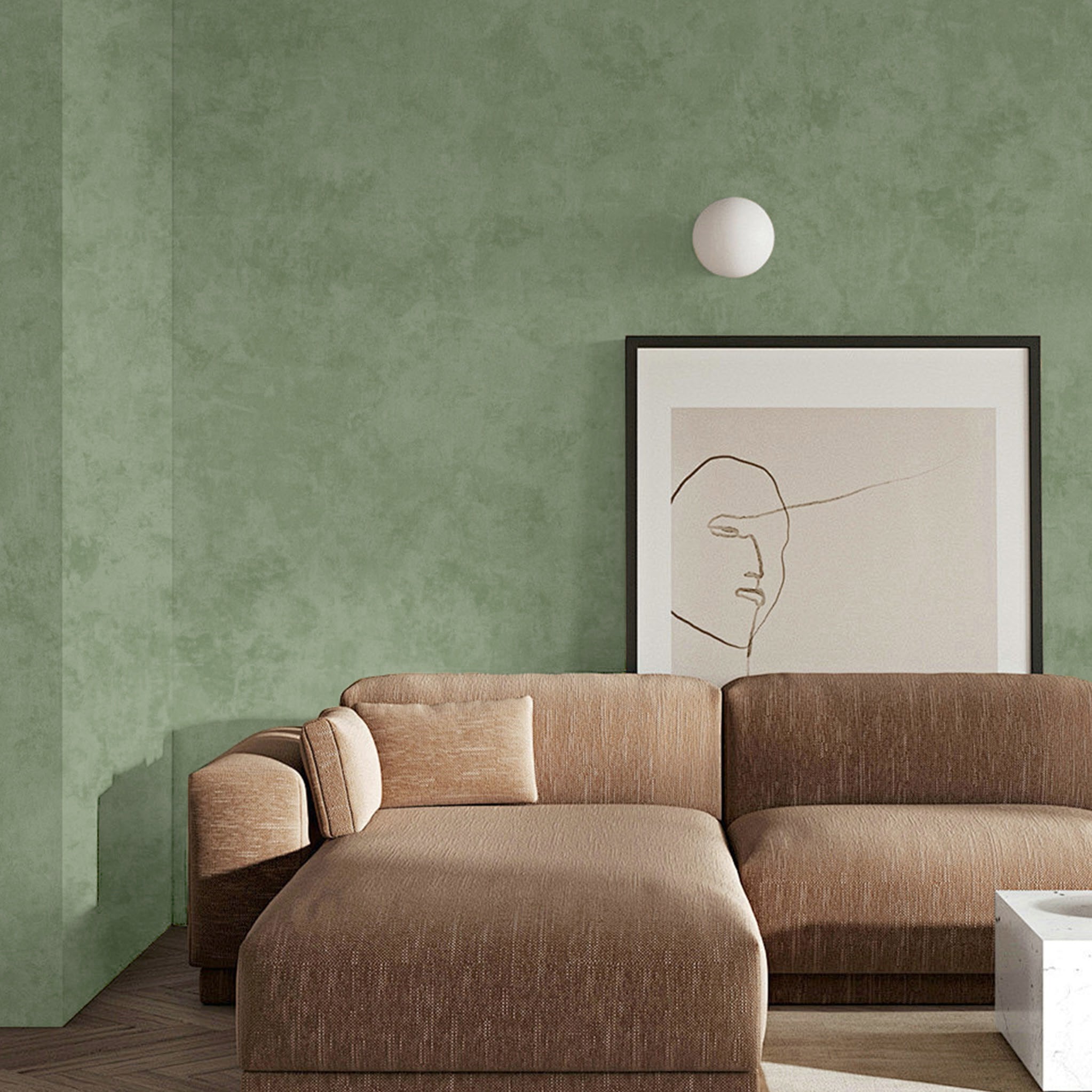 Non-Woven Wallpaper Gentle Voice – Light Mist Green – 0.53 x 10 m